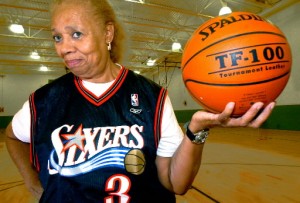 Fifties basketball star Dr. Sylvia Colston-Stills, 71, still shoots hoops every day.  Though she may hang up her hightops after reading this.
